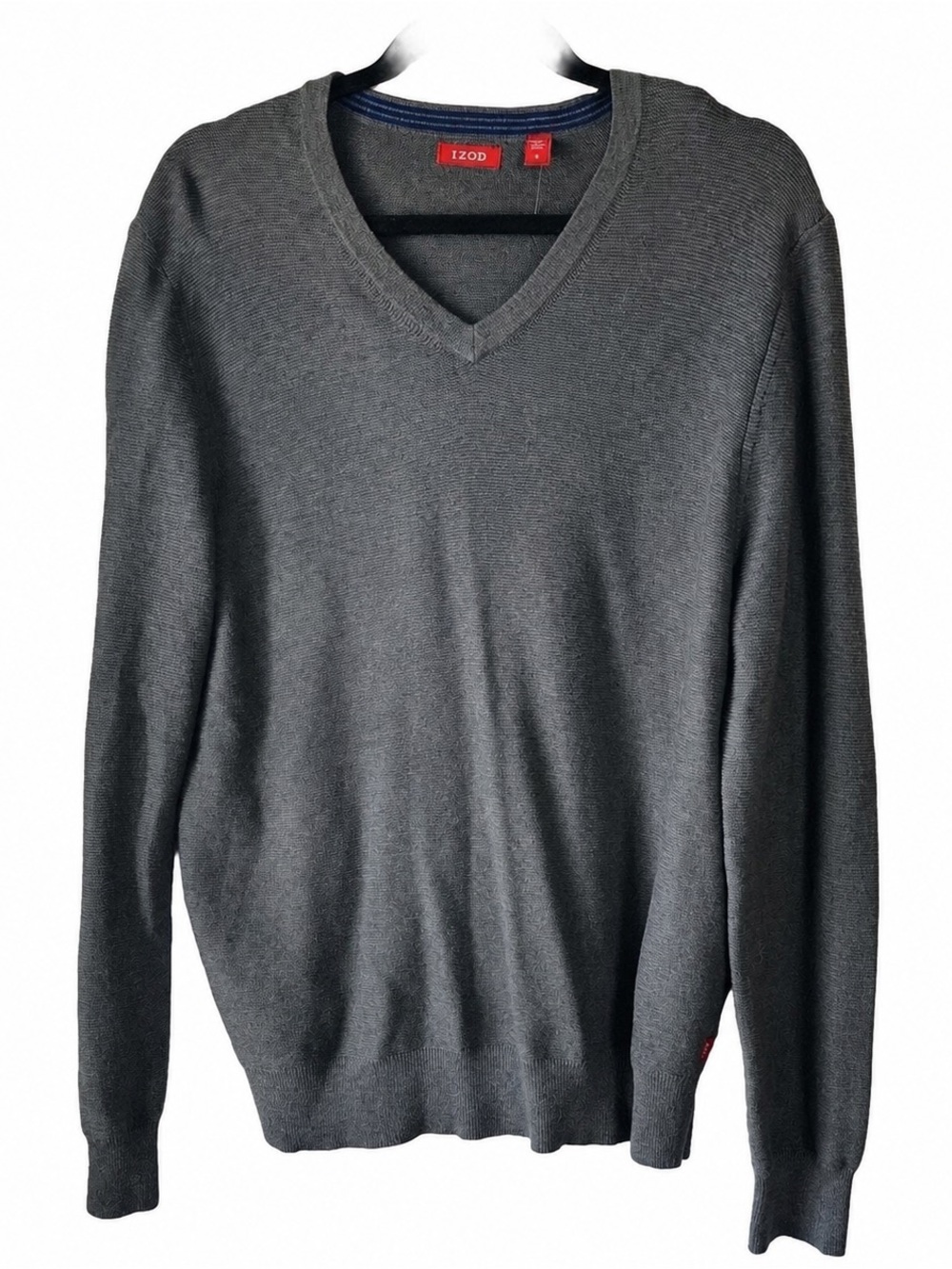IZOD Fine Gauge Essential V-Neck Men's Sweater Carbon Gray Heather